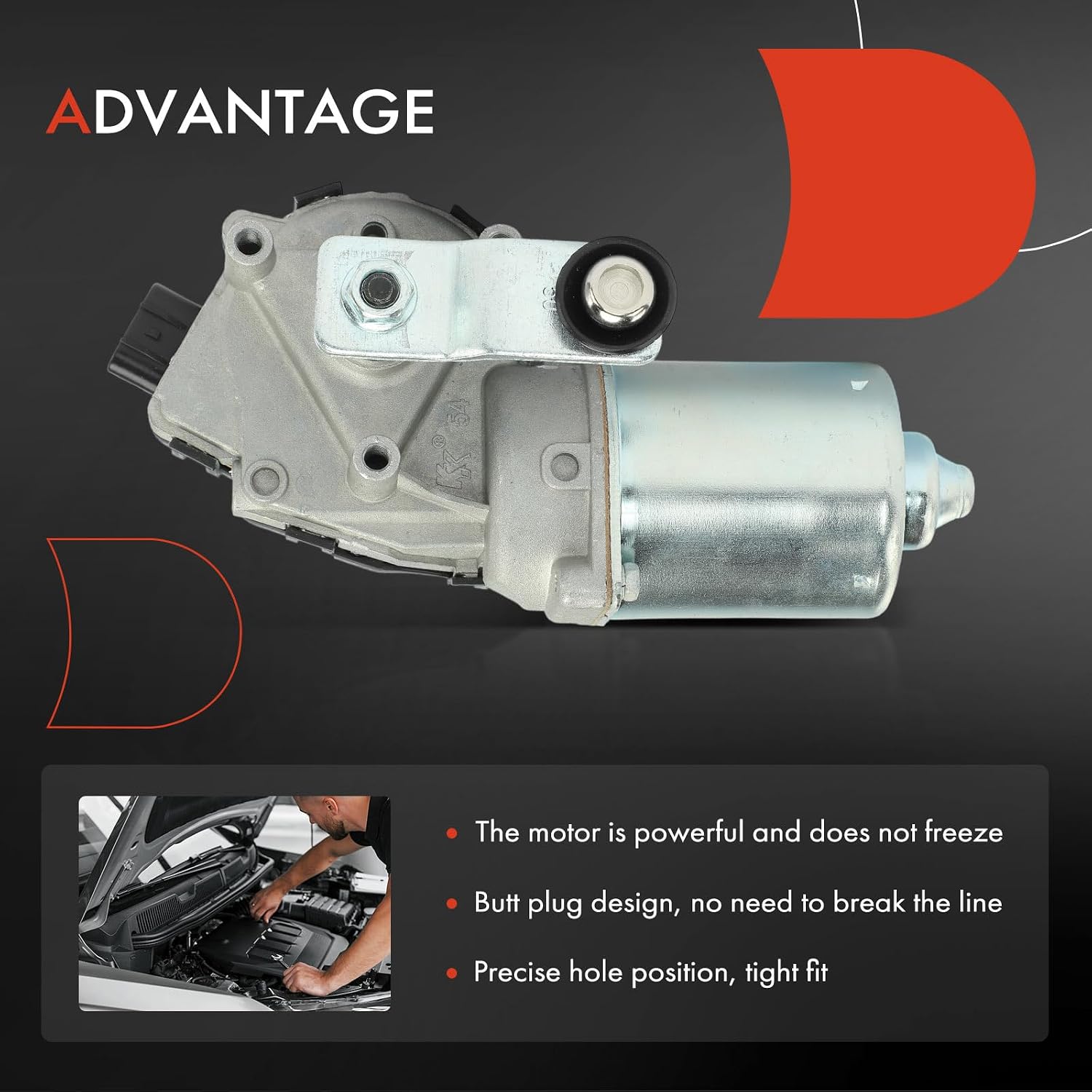 A-Premium Front Windshield Wiper Motor Compatible with Cadillac XTS 2013 2014 2015 2016 2017, 3.6L, Sedan/Hearse/Limousine, 5-Pin, Replace# AC159060A941