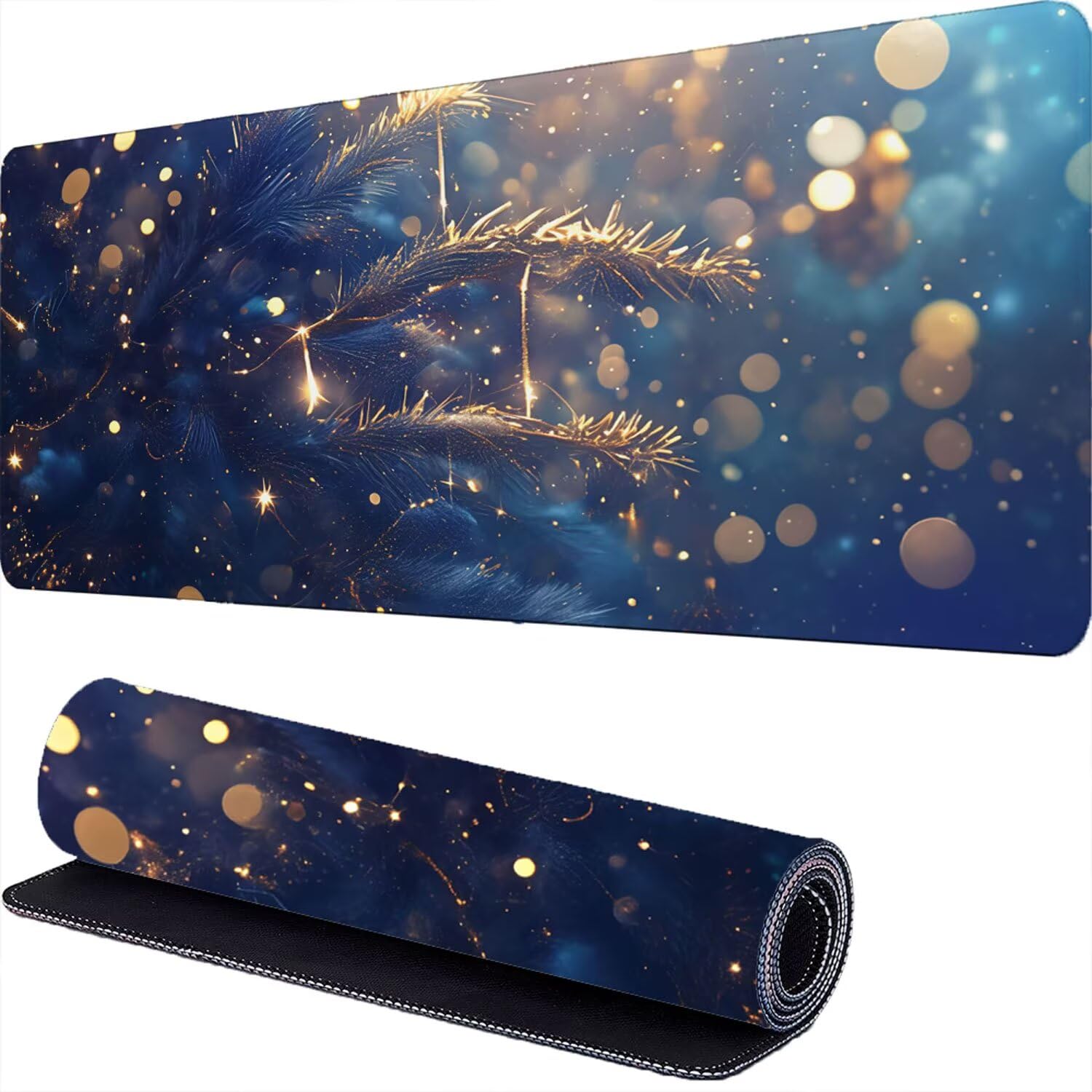 Rośliny Podkładka pod mysz dla graczy, 1000 x 400 x 3 mm, niebieska rozszerzona podkładka pod mysz XXL z antypoślizgową gumową podstawą, podkładka pod mysz, do komputera, biura, domu r-721