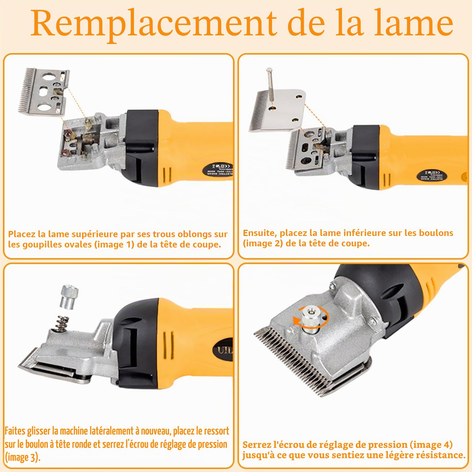 Tondeuse électrique pour chevaux 690 W | Tondeuse professionnelle pour moutons, alpagas, chèvres, animaux domestiques et animaux d'élevage