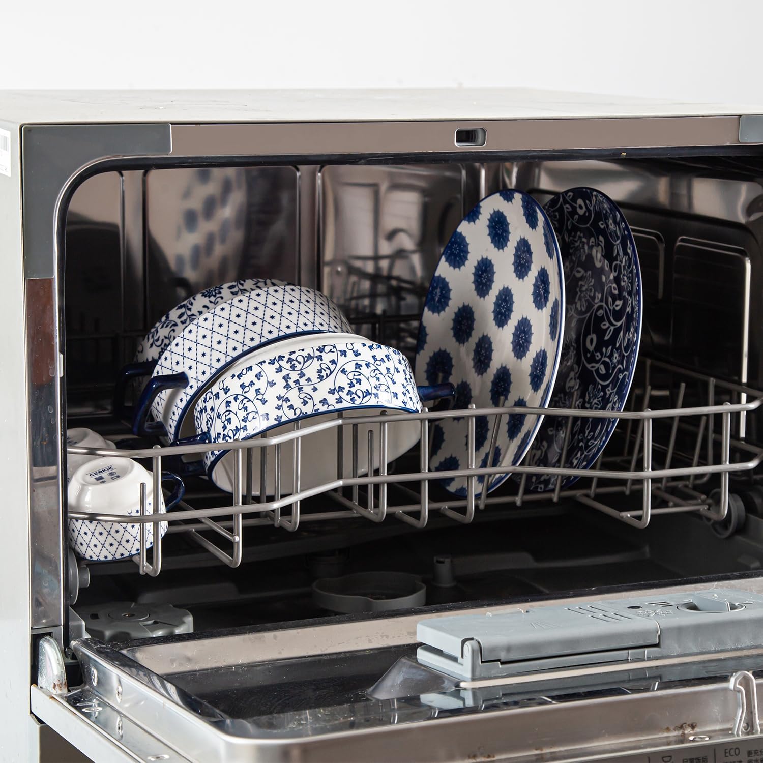 Soup Bowls with Handles - 24oz Ceramic French Onion Soup Crocks Serving Bowls for Pasta Cereal Beef Stew Pot Pies Casserole - Oven Microwave Dishwasher Safe - Set of 4, Blue