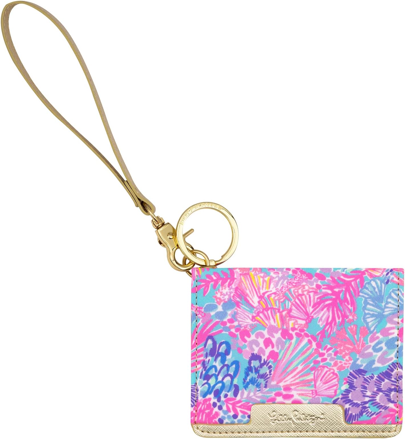 Snap ID Card Case, Cute Keychain Wallet, Slim Credit Card Holder with Wristlet Strap, Splendor in the Sand