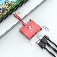 Vista 2 de MANMUVIMO Switch Dock para Nintendo SwitchOLED, estación de carga portátil para TV con puerto HDMI USB 3.0 y carga rápida de 100 W, adaptador USB C