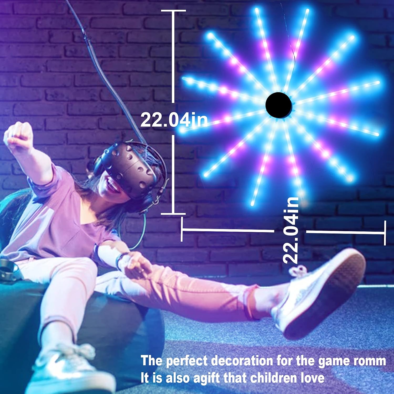 Arcwares Neon Sign Lights, 16-Mode RGB Starburst Firework Wall Sconces, LED Wall Decor Light, Cool Room Decor for Bedroom Bar Restaurant Game Room Christmas Birthday Party LED Art Decoration Light…