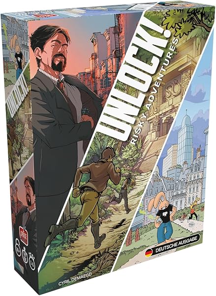 Asmodee, Unlock! Risky Adventures, DE-Version, Familienspiel mit Rätselspaß für 1-6 Spieler ab 10 Jahren, Kooperative Escapespiel mit 60-80 Minuten Spielzeit pro Partie - 1