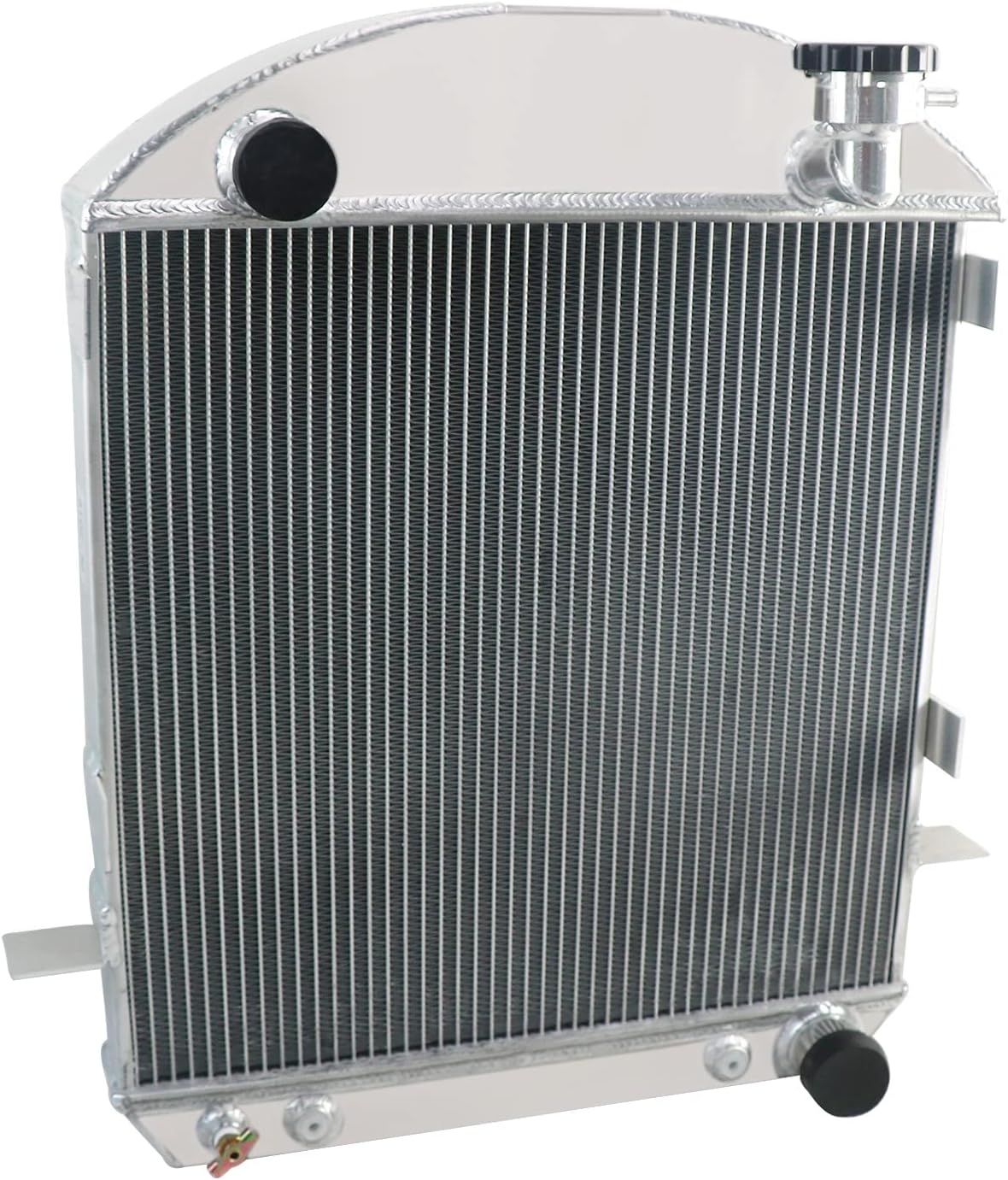 4 Row Aluminum Radiator Compatible with 1917-1927 Ford Model T Bucket Chevy V8 Configration Powerstroke Radiator Automotive Radiators