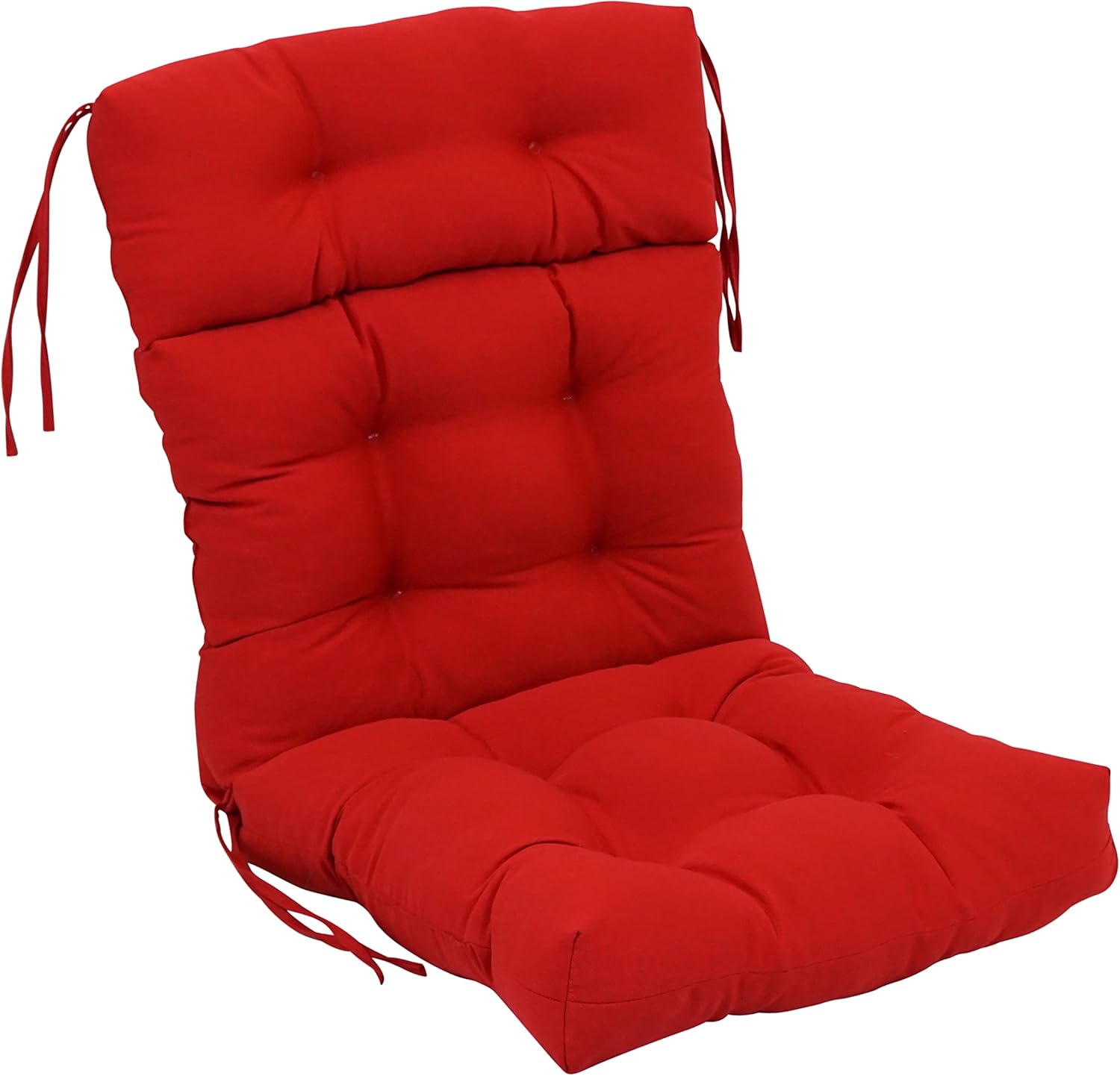 Blazing Needles 22 45-inch Twill Seat/Back Tufted Chair Cushion, 22" x 45", Red