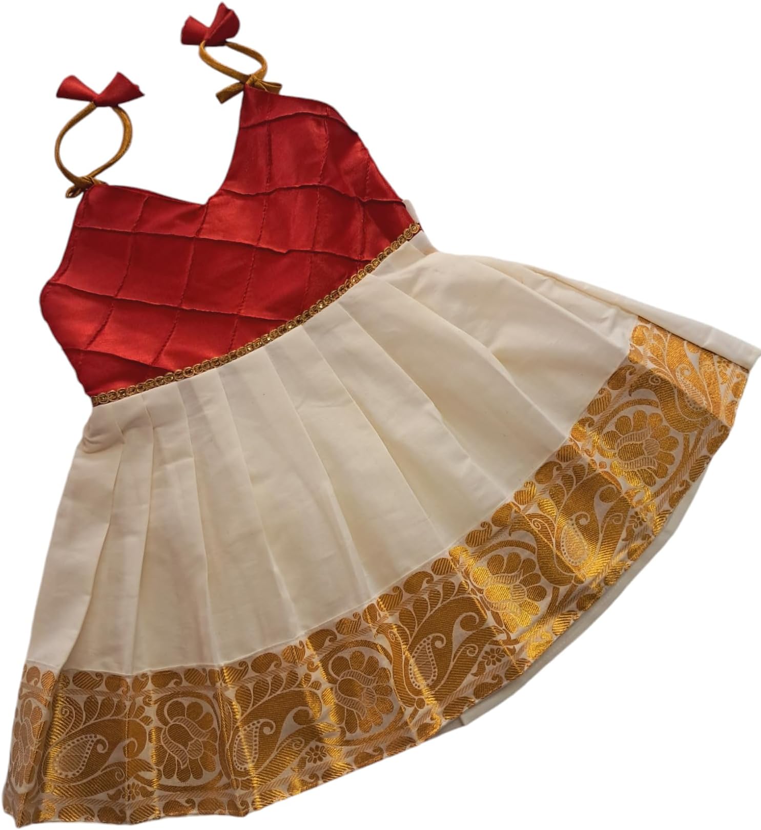 Baby Girl's Kerala Tissue Cotton Frock Pattu Pavadai LEHENGA CHOLI Chaniya Choli (0-5 Years)