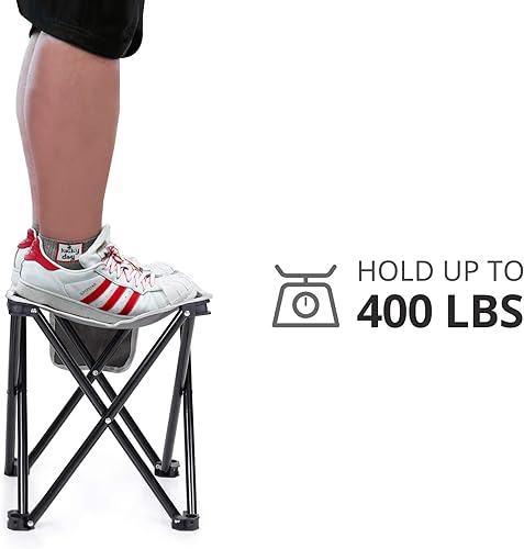 Miniatura 6 de Triple Tree - Paquete de 2 taburetes plegables para campamento, taburete pequeño portátil ligero de 13.8 pulgadas con bolsillo lateral, taburete con