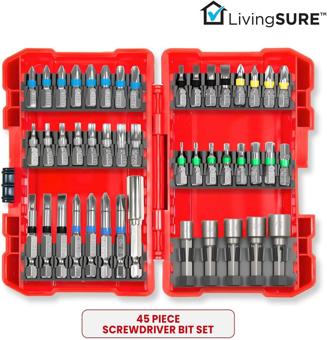 45-Pc. Screwdriver Bit Set by LivingSURE™