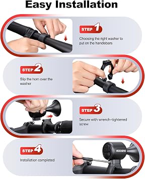 電動自転車ホーン USB-C 充電式自転車ホーン 120dB 大音量クリア IP65 防水バイクホーン 300mAhバッテリー付き 22.2/25.4mmハンドルバーに対応 大人/子供/マウンテンバイクスクーター/電動自転車用