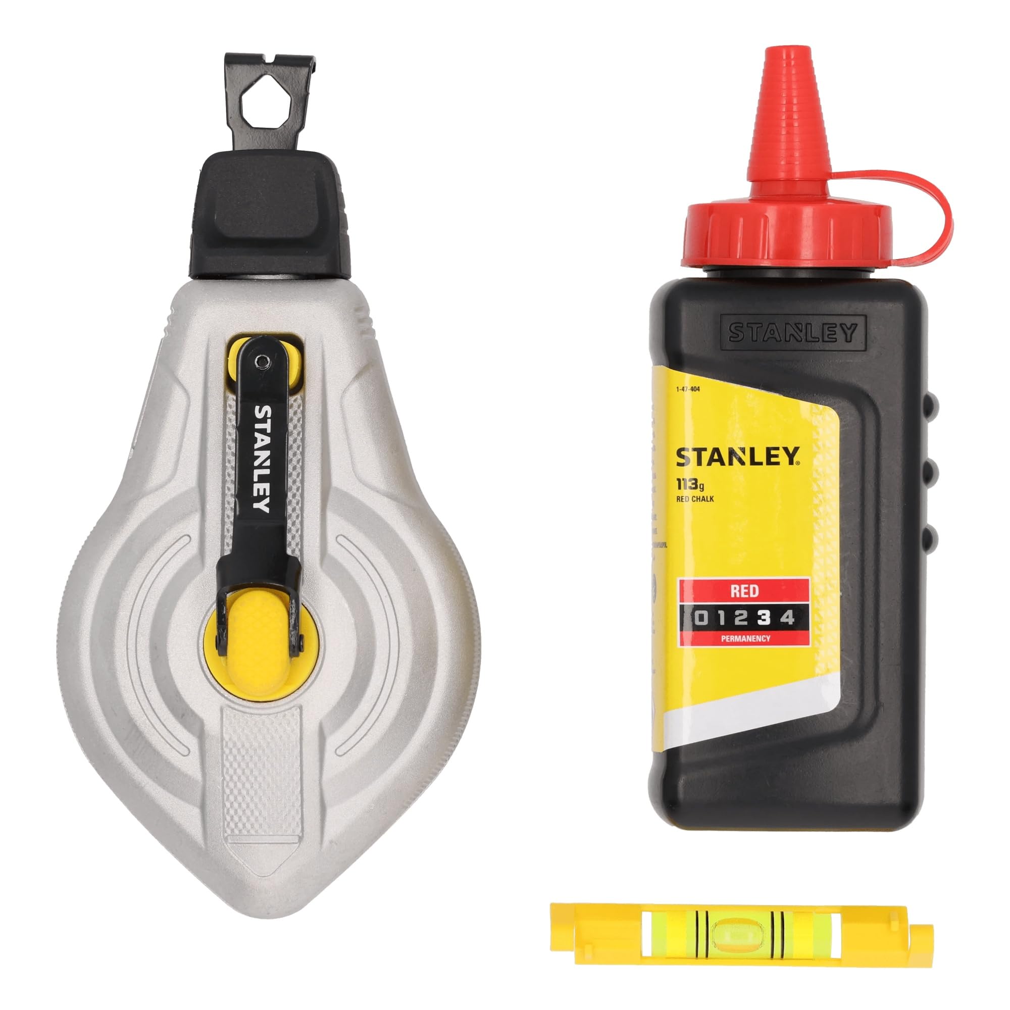 STANLEY FATMAX 30m Aluminium Red Chalk Reel Kit and Line Level, STHT47612-0