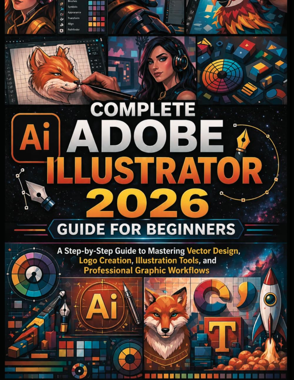 Complete Adobe Illustrator 2026 Guide for Beginners: A Step-by-Step Guide to Mastering Vector Design, Logo Creation, Illustration Tools, and Professional Graphic Workflows