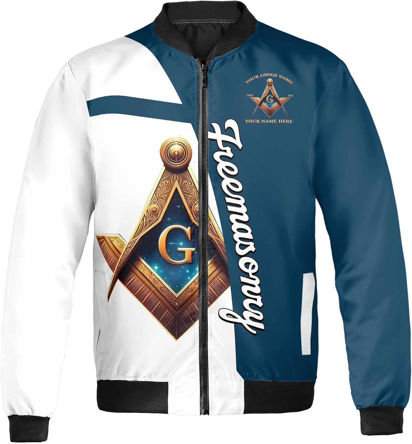 Personalized Freemasonry Master Mason Emblem Bomber Jacket S-5XL