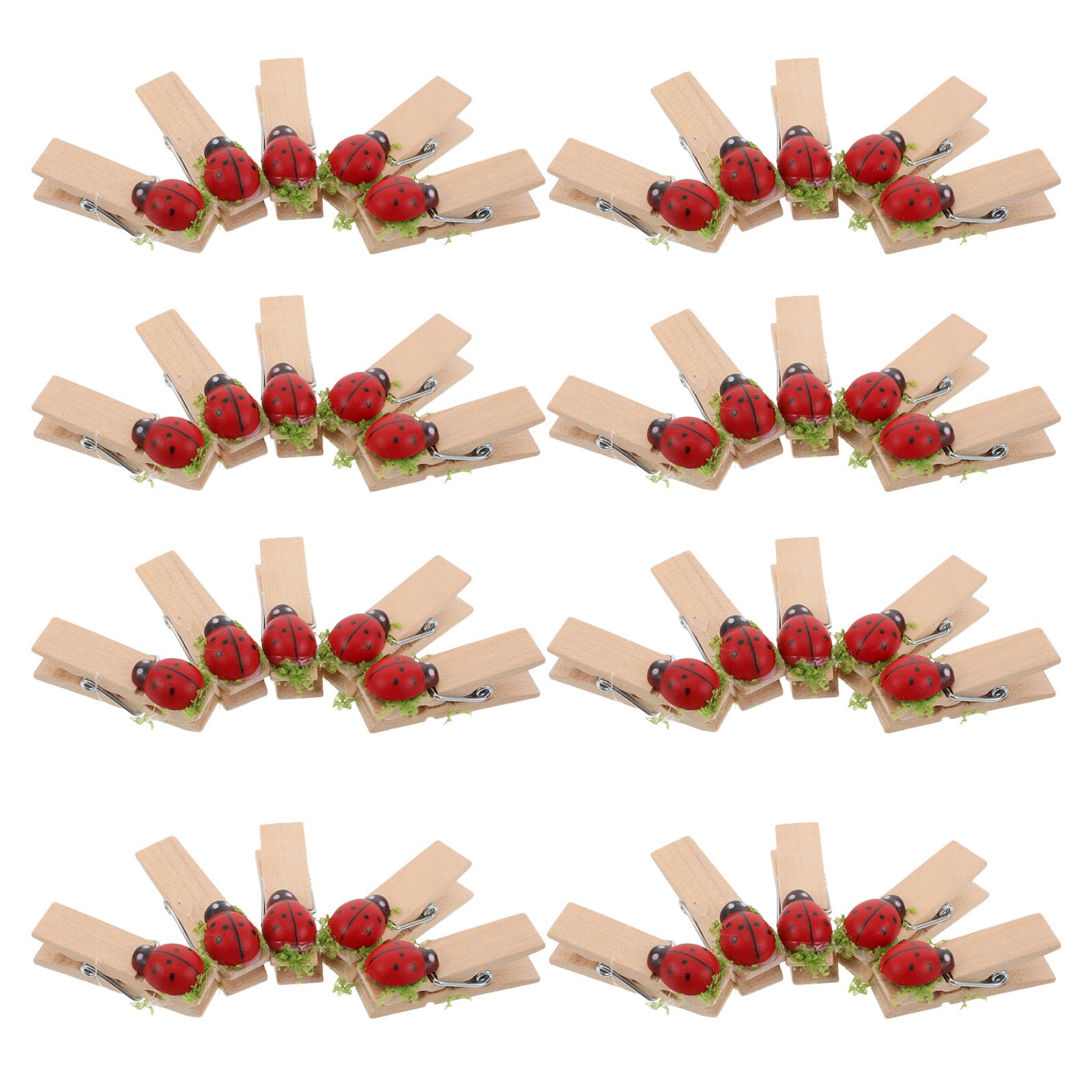 40 Pinzas de madera de mariquita para cerrar bolsas infantiles