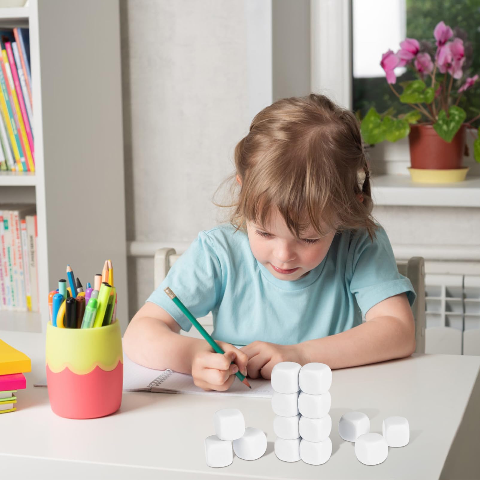 ibasenice 20pezzi Dadi Acrilici Lati Per Giochi Da Tavolo e Insegnamento Dadi Vuoti Per Progetti Creativi e Attività Didattiche