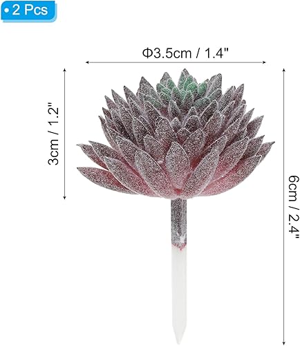 Miniatura 2 de PATIKIL Púas de suculentas artificiales, paquete de 2 plantas suculentas falsas sin maceta, pequeñas plantas suculentas falsas para decoración del