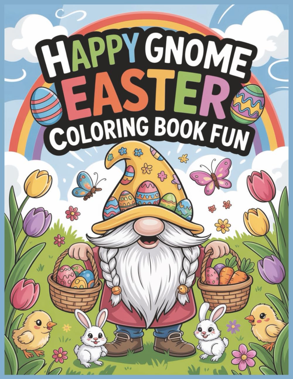 Happy Gnome Easter Coloring Book for Fun: Whimsical Spring Scenes with Bunnies, Chicks, and Festive Eggs to Color (Gnome Coloring Books)