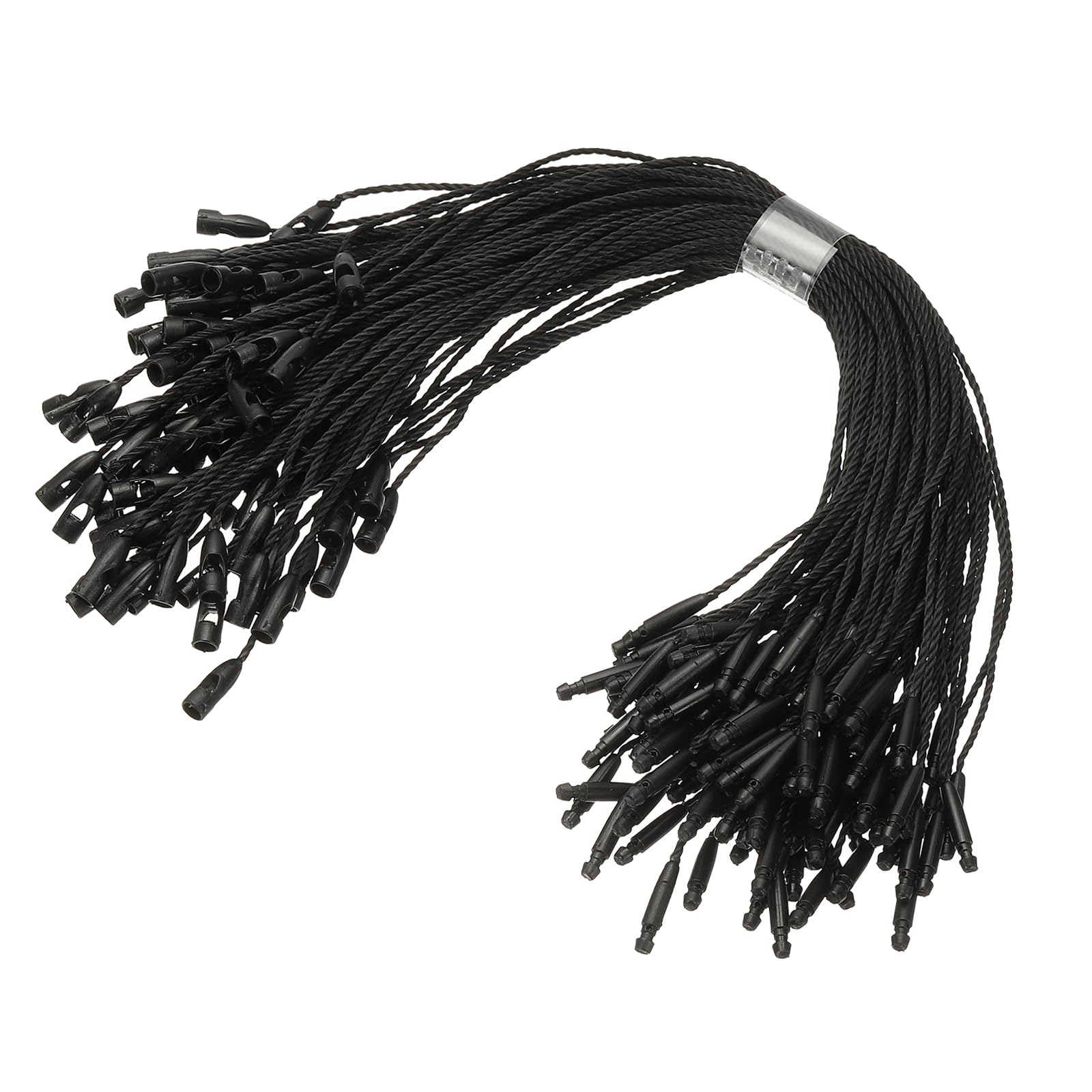 PATIKIL Christmas Ornament Hooks, 100 Pcs LED String Light Hanging Cable Holiday Decor Gift Tag Hanger with Snap Lock for Valentine's Halloween, Black