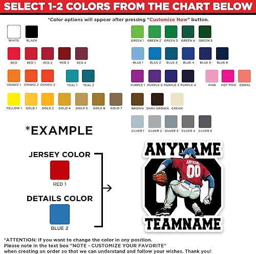 Miniatura 8 de Calcomanía personalizada con nombre para casco de béisbol, sóftbol, calcomanías de vinilo troqueladas para casco duro, laptop, botella de agua,