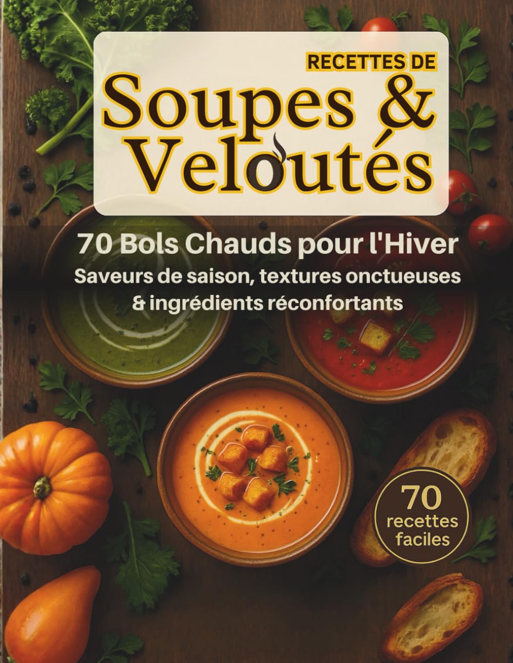 Recettes de soupes & veloutés. 70 bols chauds pour l'hiver. Saveur de saison, textures onctueuses, ingrédients réconfortants. 70 recettes faciles.: ... maison pour se réchauffer tout l’hiver.