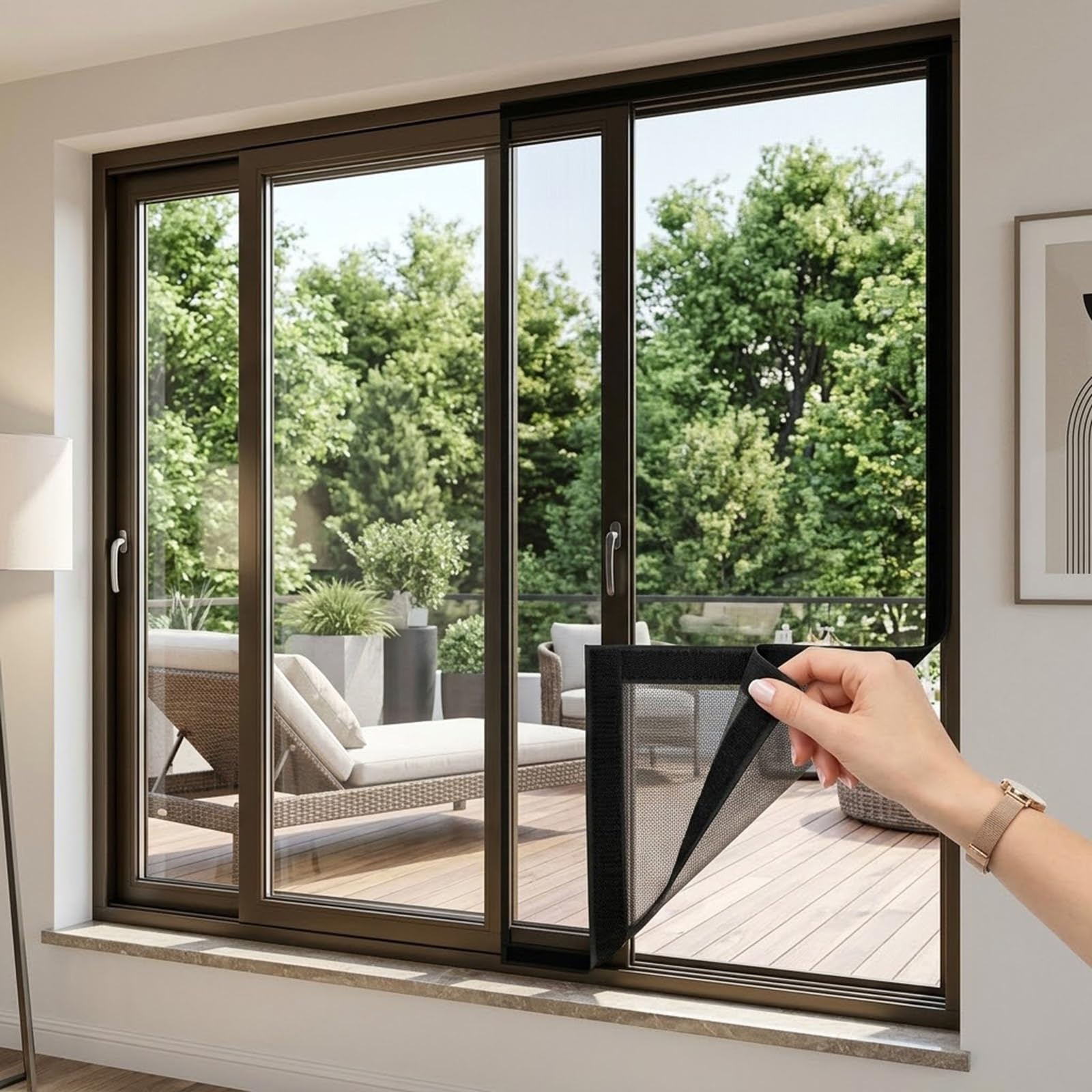 Fliegengitter Fenster Ohne Bohren, Fiberglas Insektenschutz Fenster, Selbstklebend Moskitonetz Mit Klettband, Feinmaschiges Mückennetz Fliegennetz(Weiß,71x98in/180x249cm)
