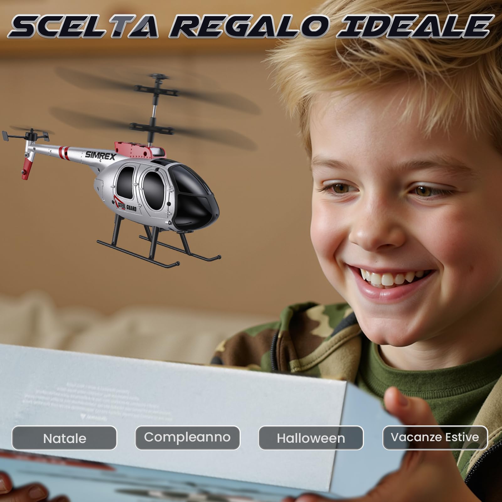 SIMREX Elicottero, elicottero telecomandato 2.4 GHz, 2 modalità di velocità con 20 minuti di volo, elicottero rc, mantiene l'altezza di volo, giocattolo elicottero per ragazzi e ragazze, il migliore