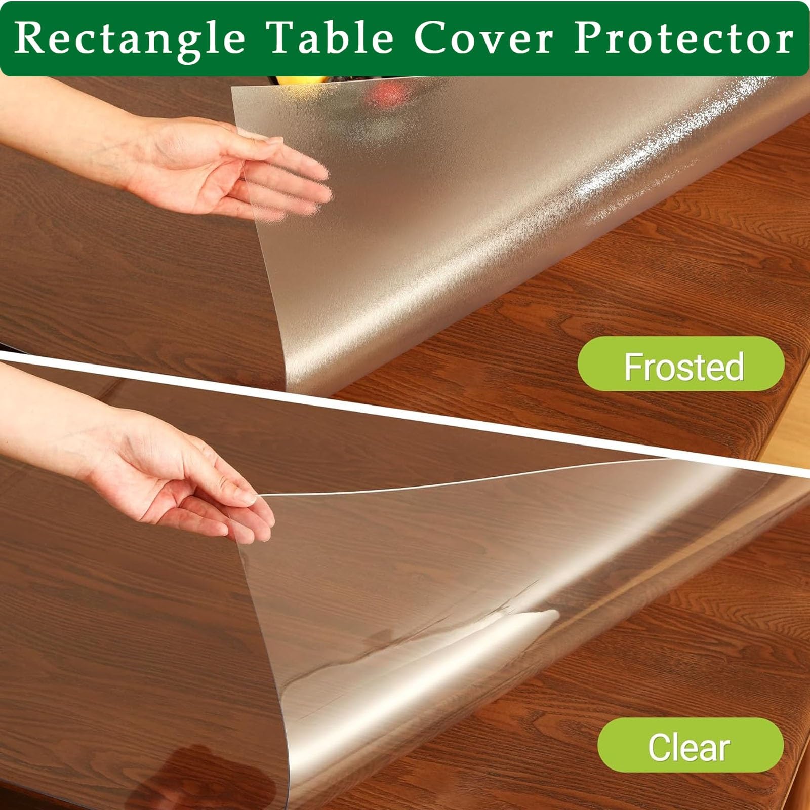 Protector de mesa C de 39in x126in, fundas de vinilo impermeables de 1,5 mm para cocina, noche, escritura, almohadillas de plástico recular a prueba de aceite y fácil de limpiar
