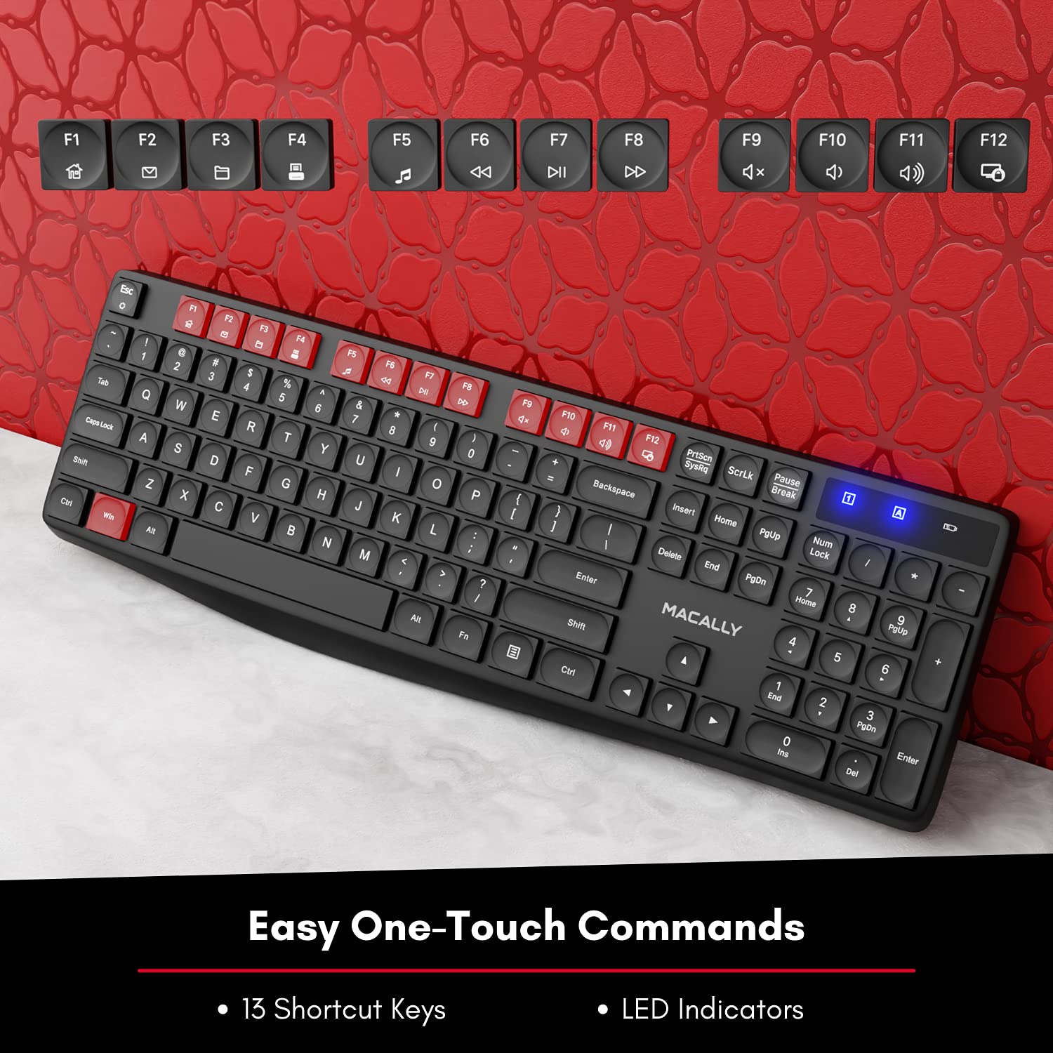 Buy Macally Wireless Keyboard 2.4G Ergonomic FullSize Computer