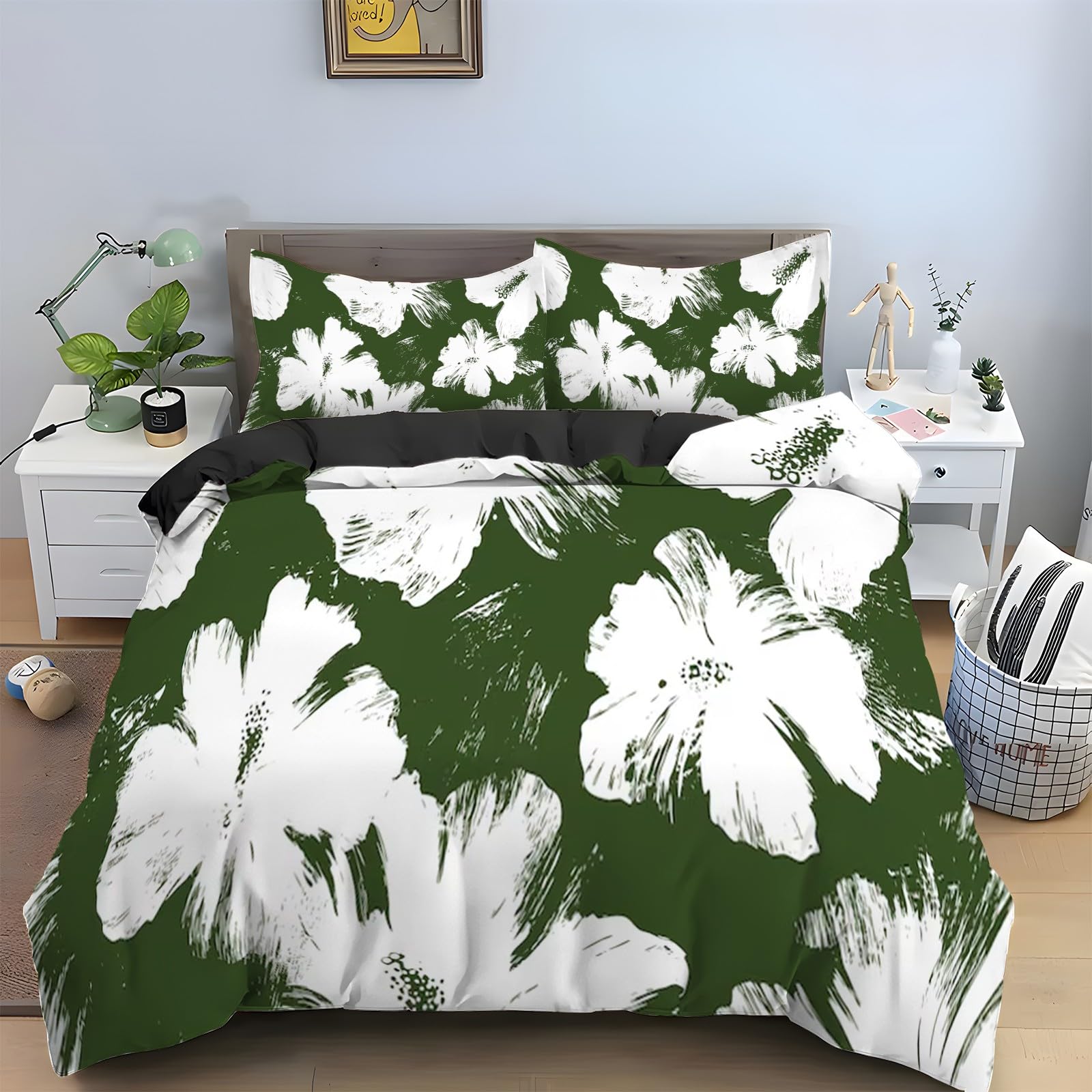 Parure de lit 2 personnes graffiti floral pour transformer votre chambre en un cocon moderne et doux