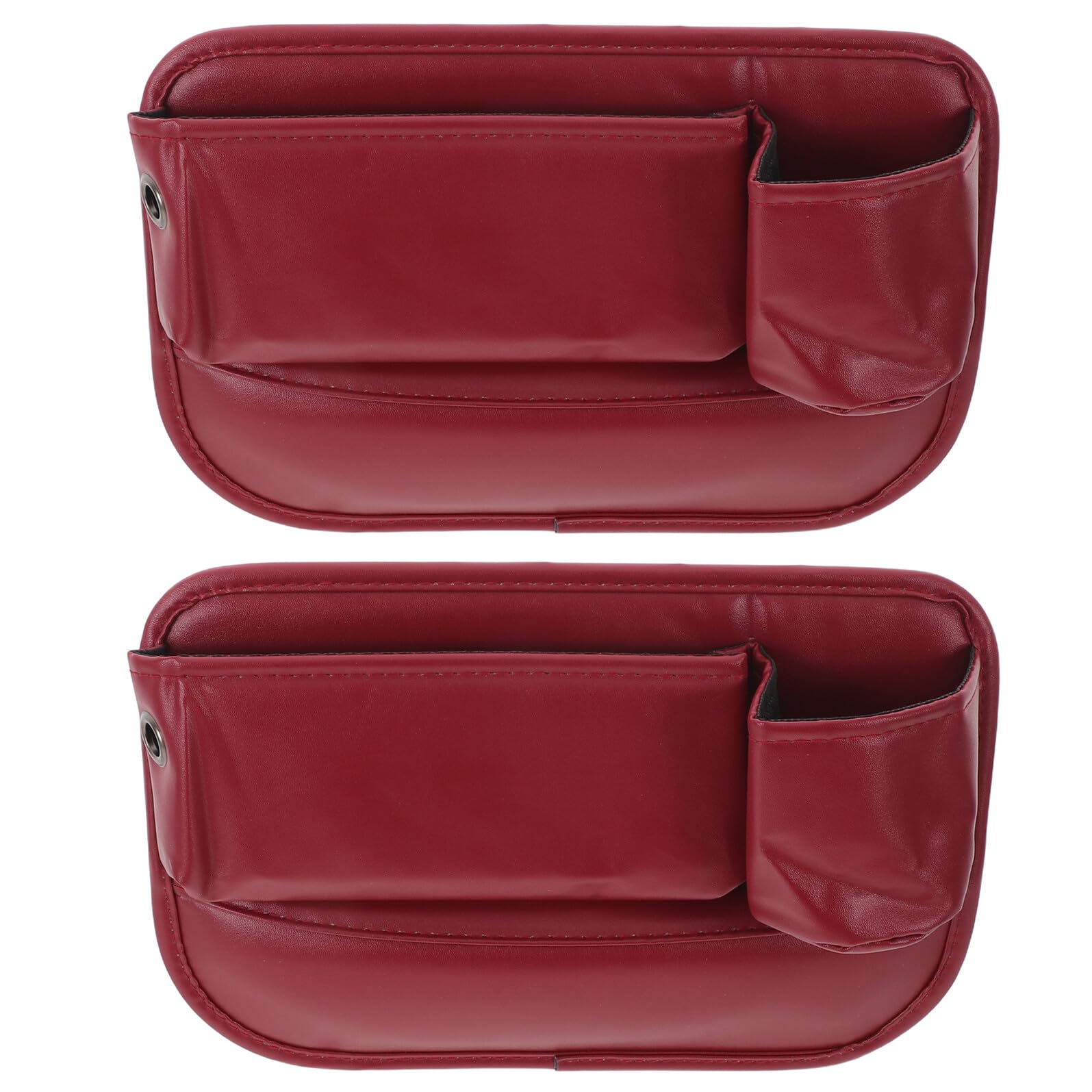 Organizador de coche entre asientos VALICLUD de cuero rojo con bolsa multifuncional para llaves