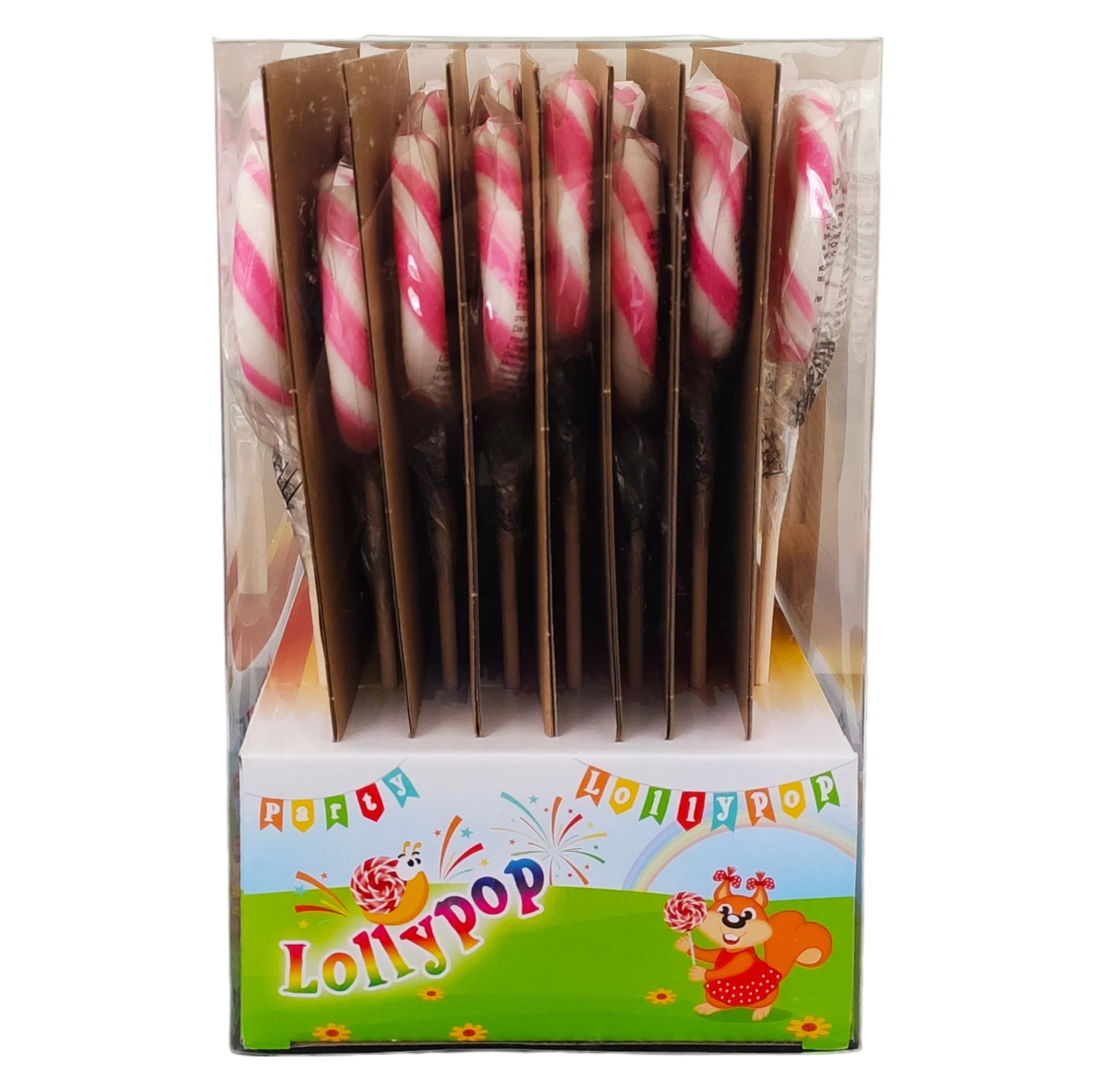 Lollypop Party Lecca Lecca Girandola Bianco e Rosa al Gusto di Frutta Box 24x40g