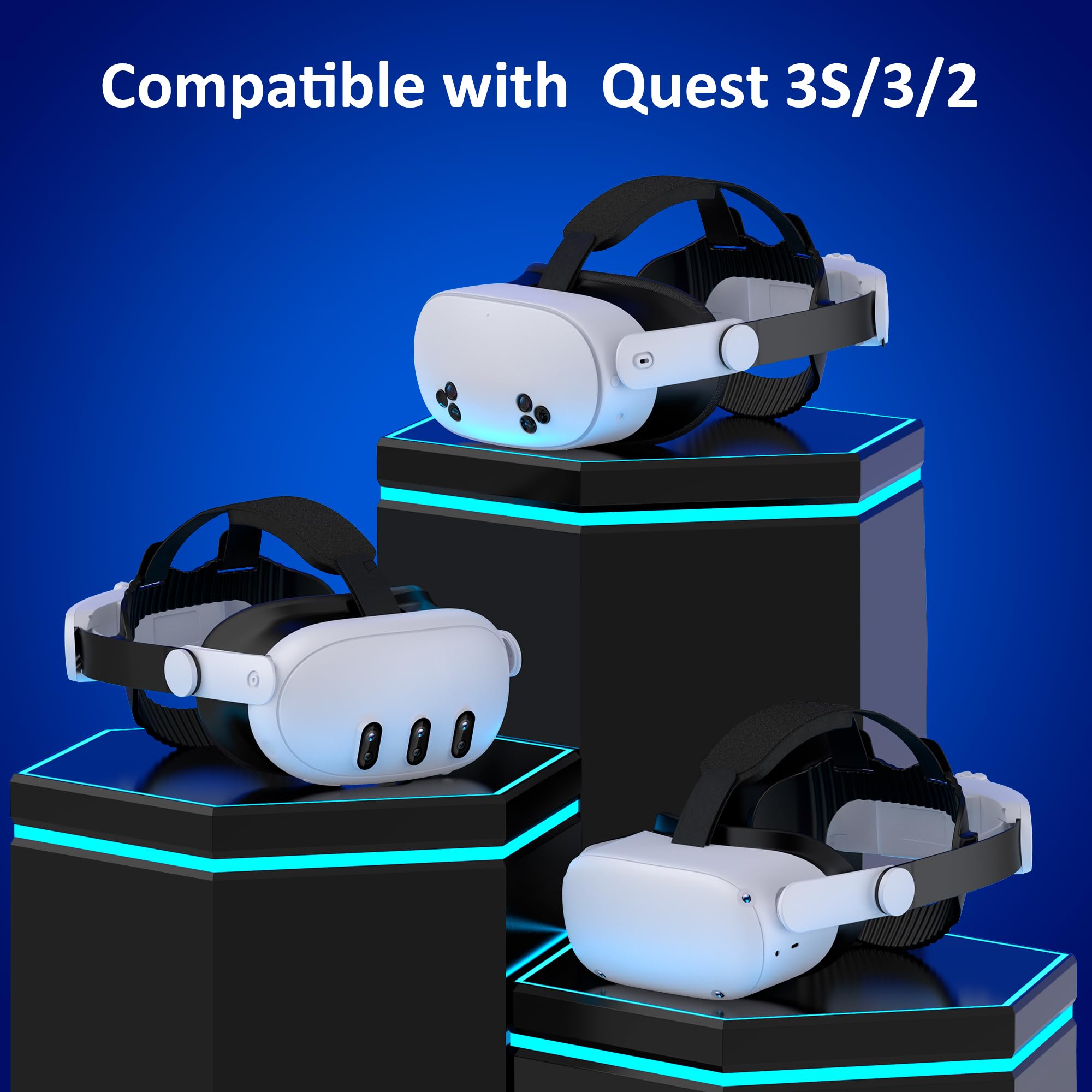 HELLCOOL Headstrap Kompatibel mit Meta Quest 3S/Quest 3/Quest 2 - Head Strap Zubehör für Meta Quest 2/3/3S - Elite Headstrap mit Komfort, Reduzieren Sie Gesichtsstress, Leichtgewicht, Ergonomisch