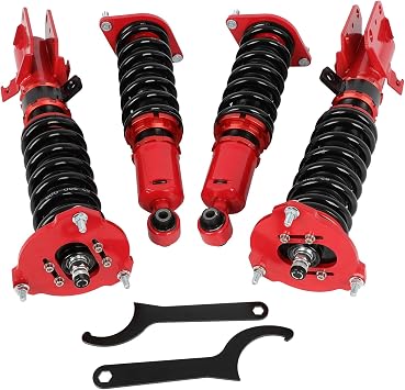 Coilovers Suspension Kit Fit for Subaru for Outback 2015-2019, for Subaru for Legacy 2015-2019 Damper Adjustable Coilovers Struts, Height Adjustable Lowering Kit, Red
