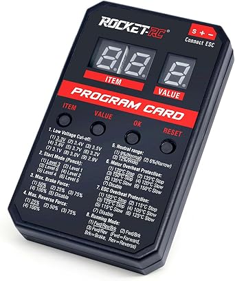 Surpass Hobby ESC Programming Card for RC Car Electronic Speed Controller LED Programmer for Surpass Hobby Rocket Brushless ESC 50A 60A 90A 110A V2 Version