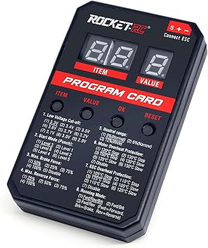 Surpass Hobby ESC Programming Card RC Car Electronic Speed Controller LED Programmer Only Compatible with Surpass Hobby Rocket Brushless ESC 50A 60A 90A 110A V2 Version