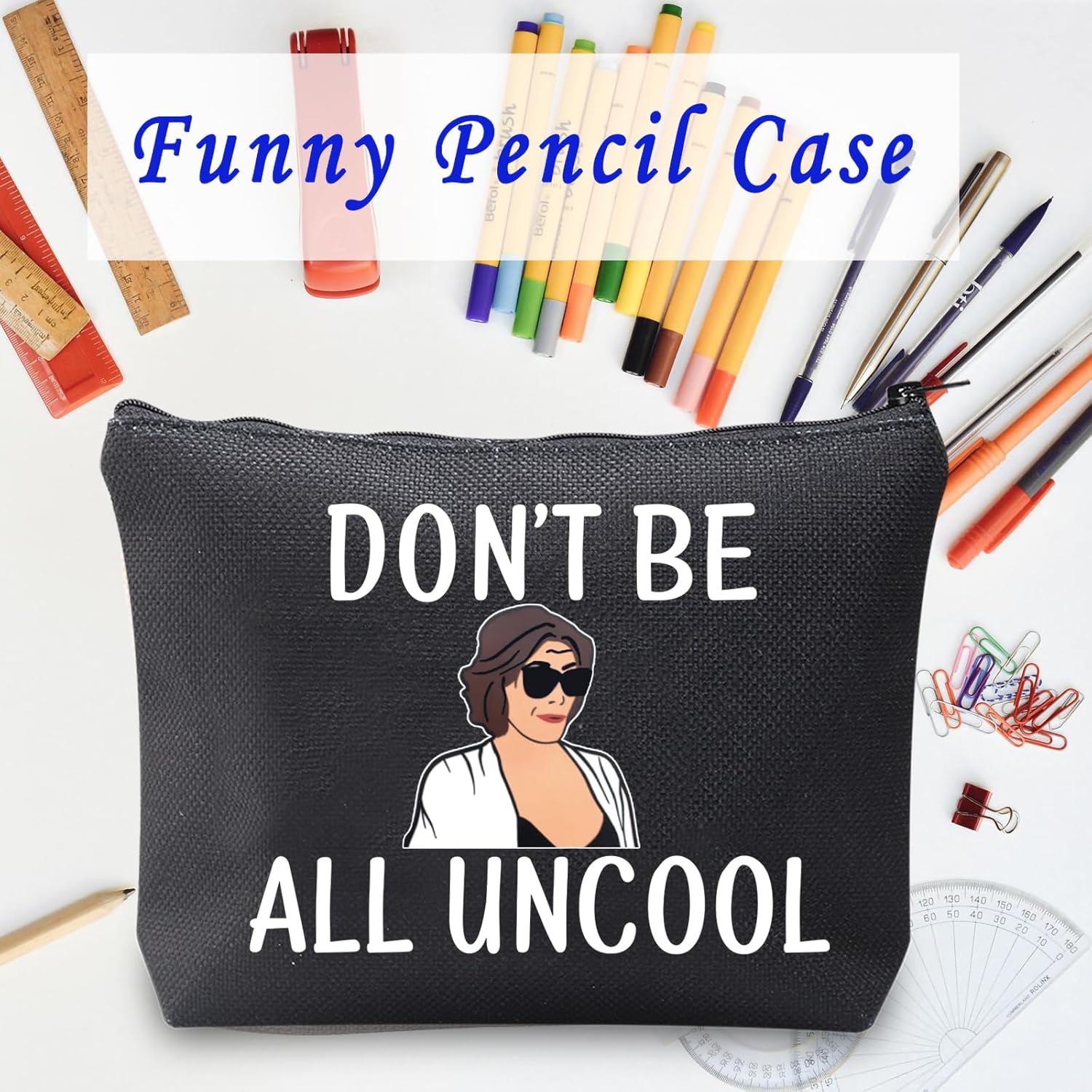 LEVLO Stars Fans Gifts Don't Be All Uncool Makeup Bags Housewives Gifts (Don't Be All Uncool+black) - Image 4
