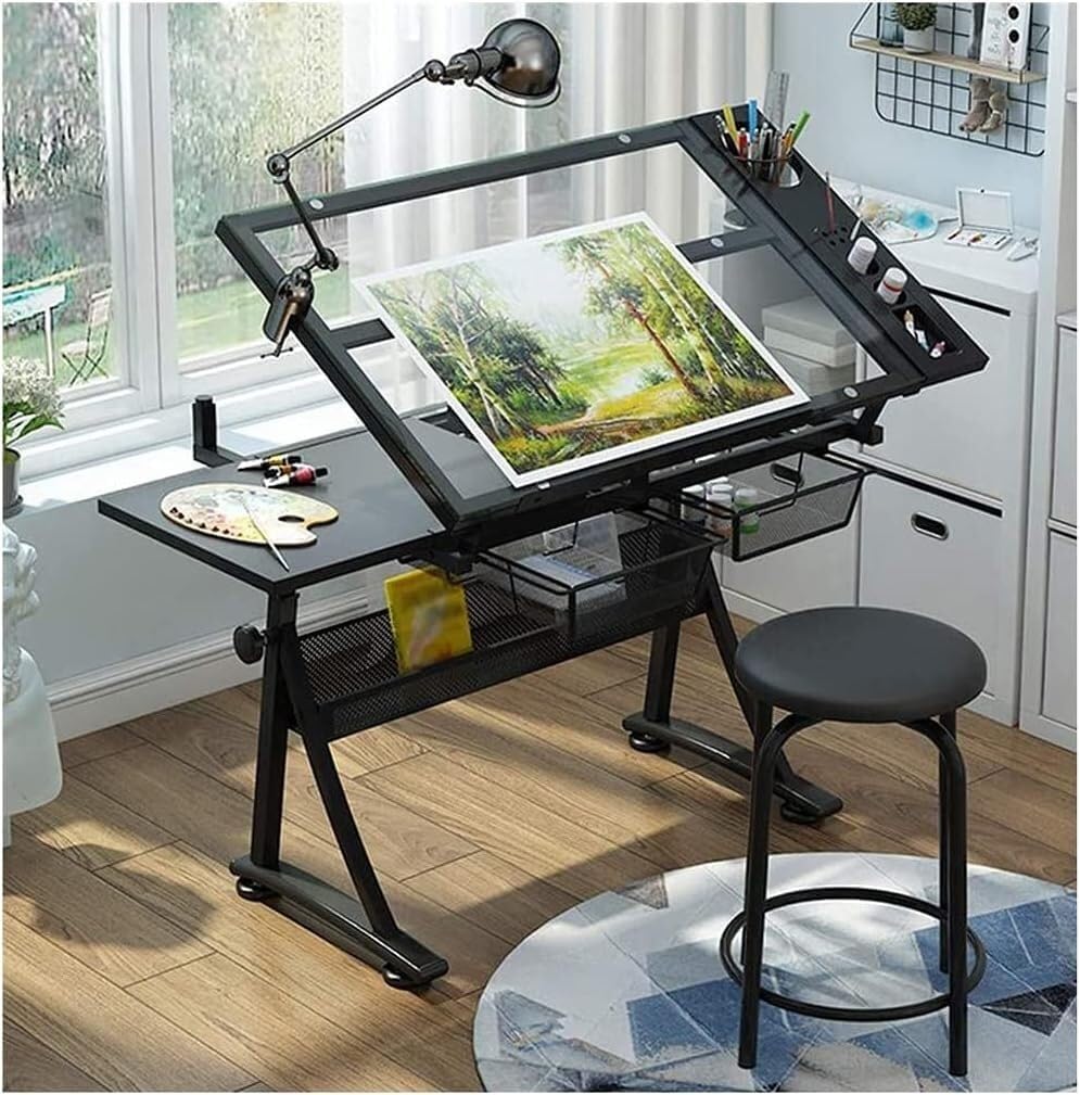 Drawing Tilting Tablet,Height Adjust Drafting Table,Drawing Desk with Adjustable Height for Art Design Drawing Writing Painting Crafting Drafting Work