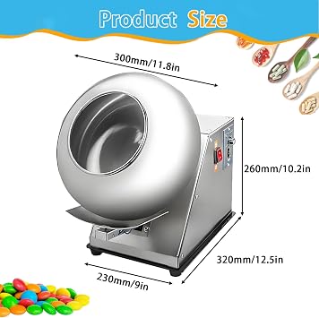 Electric Dragee Machine,Commercial Machine,Automatic Tablet Coating Machine,Chocolate Panning Machine for Polishing, Coating, Rounding, Drying