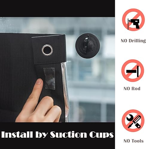 Miniatura 5 de Oxdigi Persiana opaca con ventosas, cubierta temporal portátil para ventana de viaje, bebé, guardería, dormitorio, automóvil, caravana, aislamiento