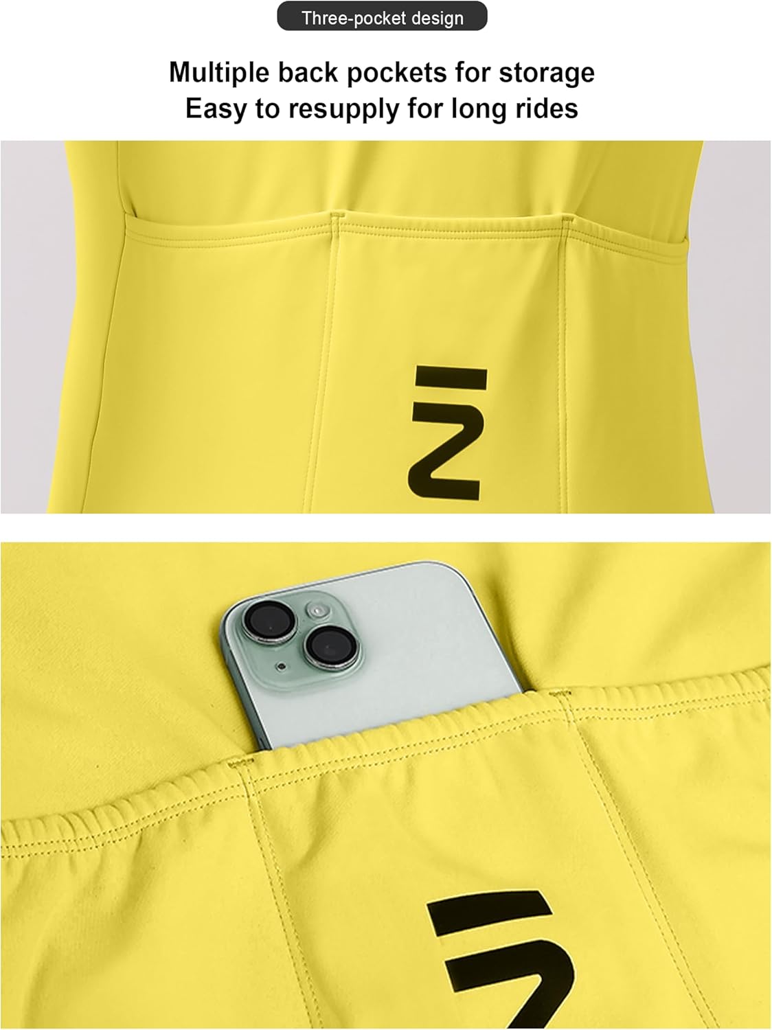 INBIKE Men's Cycling Jersey Winter Thermal Windproof Bike Jersey Long Sleeve Fleece Cycling Jacket with 3 Rear Pockets - Image 7