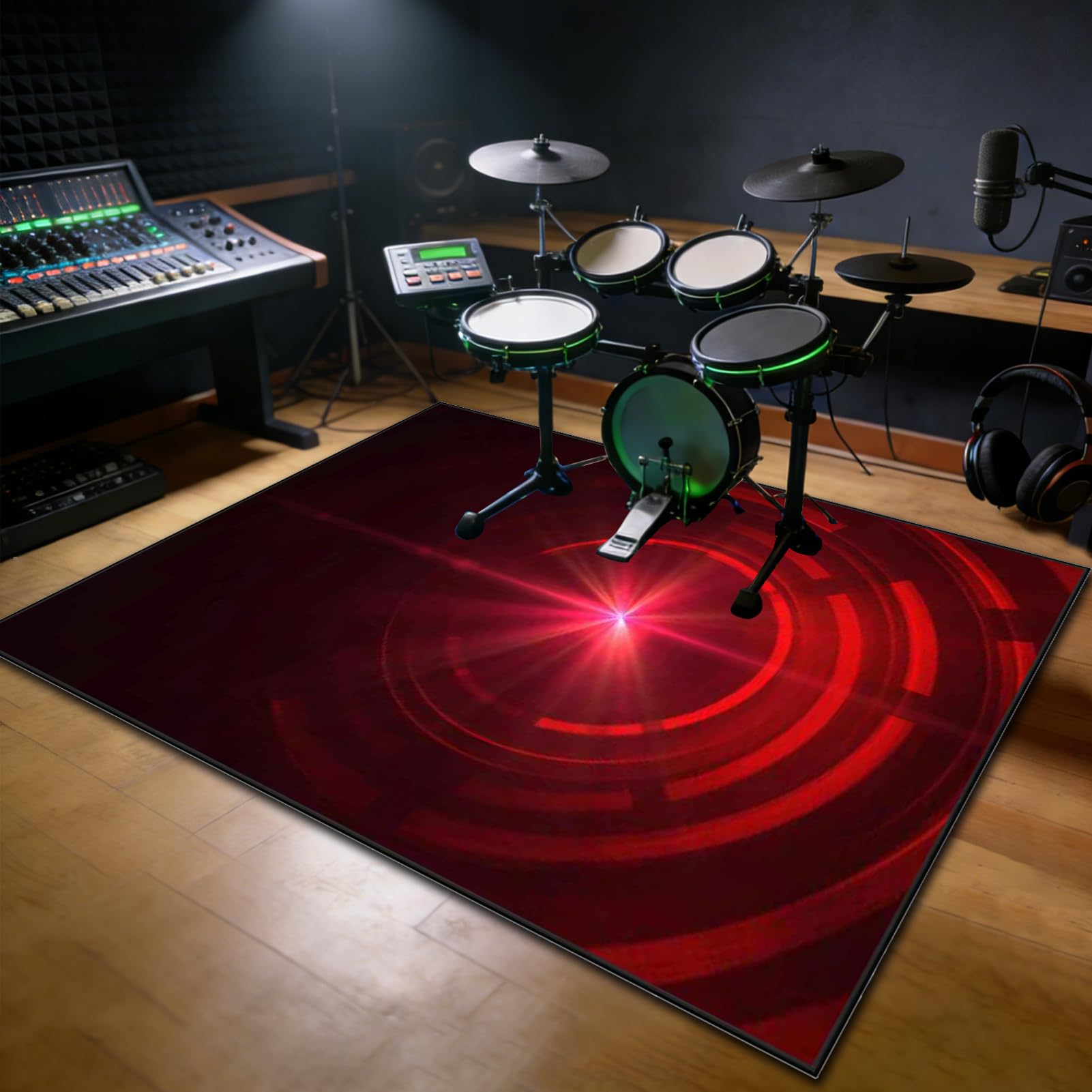 140 x 100 cm Dywan z baterią elektroniczną Dźwiękoszczelny Antypoślizgowy Dywan Pochłaniający Akustyczny Profesjonalna mata do instrumentów muzycznych do instrumentów muzycznych do gitary basowej