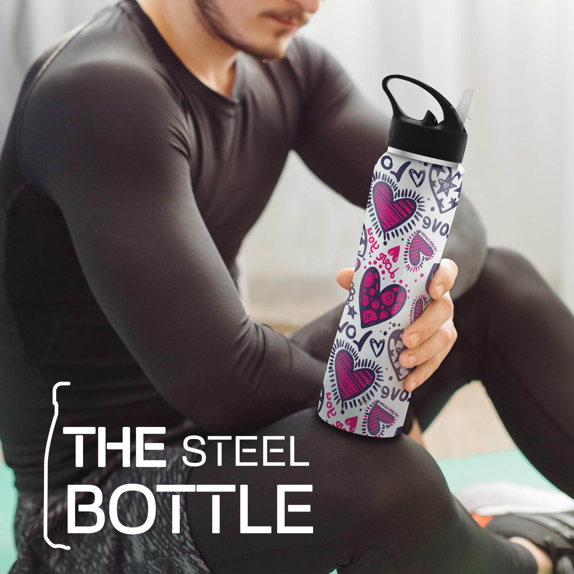 The Steel Bottle - Botella térmica de Acero Inoxidable, Aislamiento al vacío de Doble Pared, Capacidad 500 ml, Cierre hermético, Botella portátil