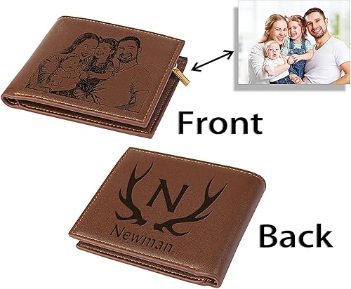Miniatura 2 de Billetera personalizada grabada para hombre, cartera de cuero personalizada, el regalo perfecto para hombres, regalos de graduación, regalos de