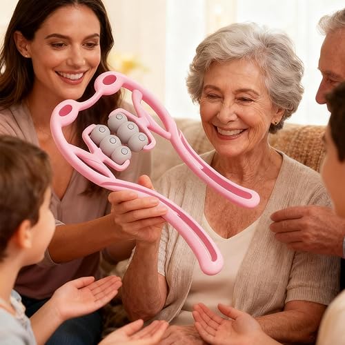 Miniatura 7 de Masajeador de cuello con rodillo de cuello para aliviar el dolor de tejido profundo, diseño de mango ergonómico, ligero y portátil, perfecto para