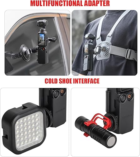 Miniatura 3 de Pocket3 Adaptador de extensión para DJI Osmo Pocket 3 Accesorios de manija de cámara Cold Shoe Expansion Mount Frame Mic Luz LED Trípode Correa
