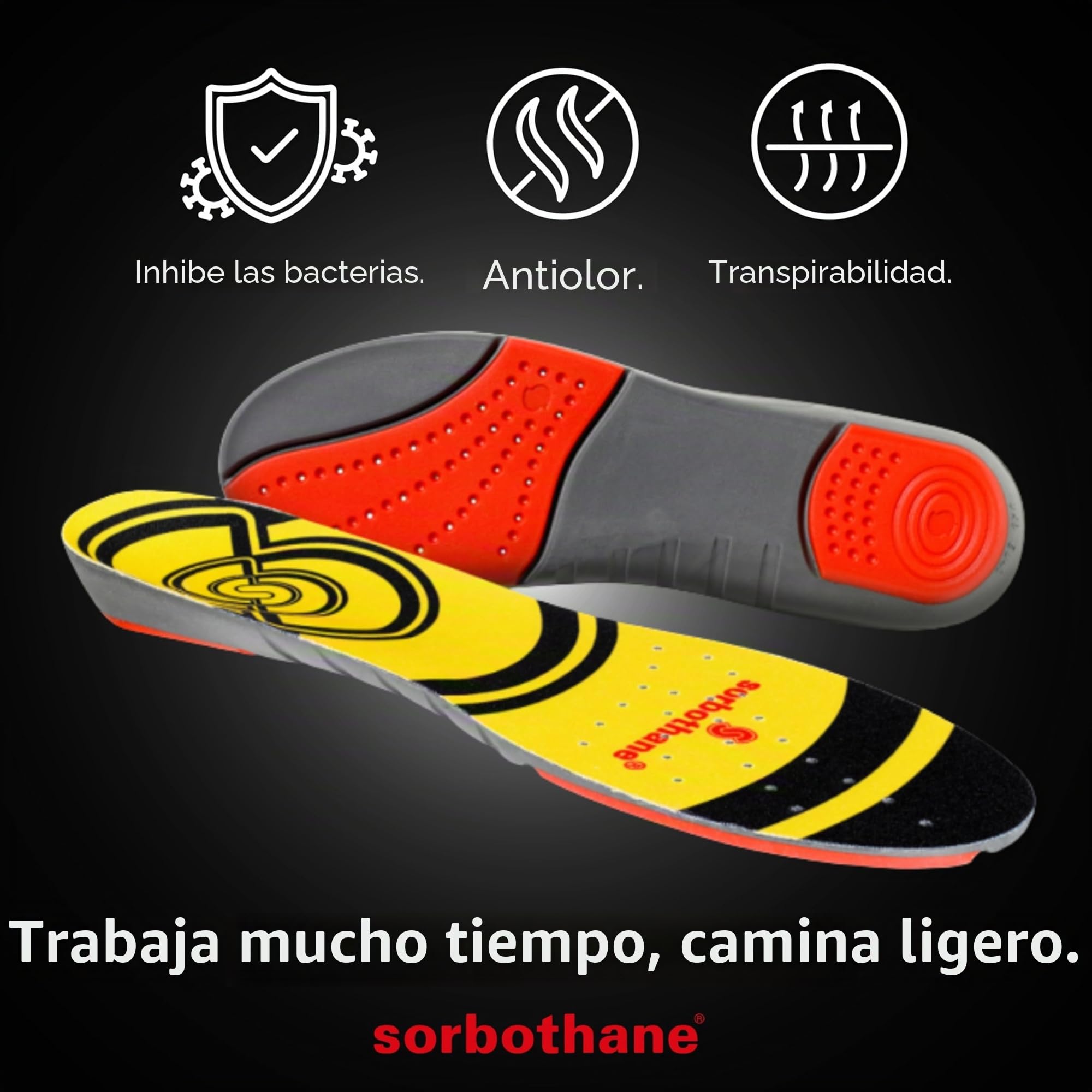 SORBOTHANE Inserto de zapato que absorbe los golpes