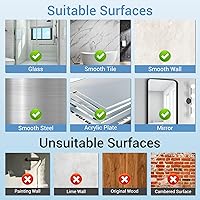 Vista 7 de LUXEAR Ganchos de succión de ducha, paquete de 2 ganchos de succión extraíbles y reutilizables, para ducha, impermeable, potente, ventosa, soporte