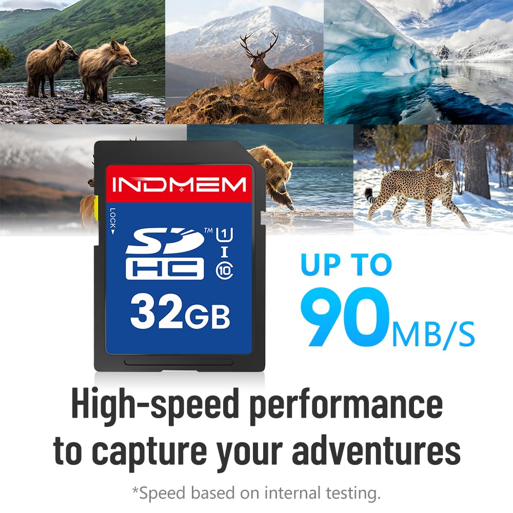32 GB SD-Karte (3 Stück), C10 SDHC UHS-I Speicherkarten U1 Klasse 10 High-Speed Full 4K HD Video kompatibel mit digitalen Point-and-Shoot Kameras, HD-Camcordern, DSLR und PC