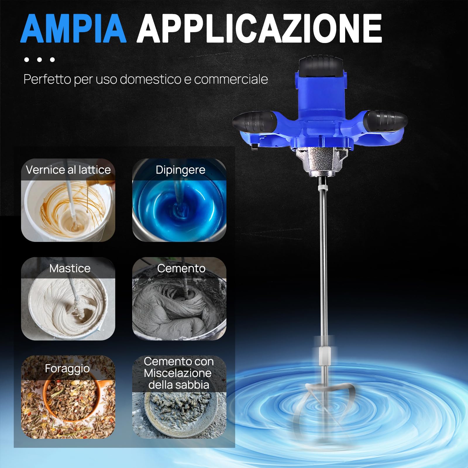 Miscelatore per calcestruzzo, 2600W 230V, miscelatore per malta, miscelatore professionale per calcestruzzo, mescolatrice per calcestruzzo, mescolatrice per malta per calcestruzzo,cambio a 6 marce