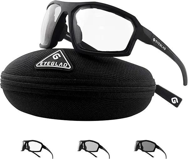 EYEGLAD REV Z87+ Powersports Motorcycle Riding Goggles High Impact Photochromic UV400 Sports Wrap Sunglasses Safety Glasses